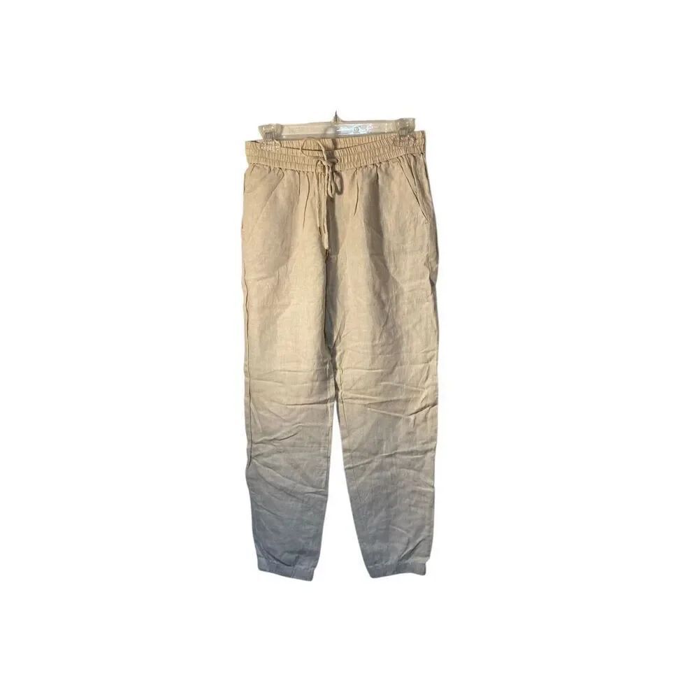 Michael Michael Kors women’s 10 100% linen elastic drawstring joggers 4